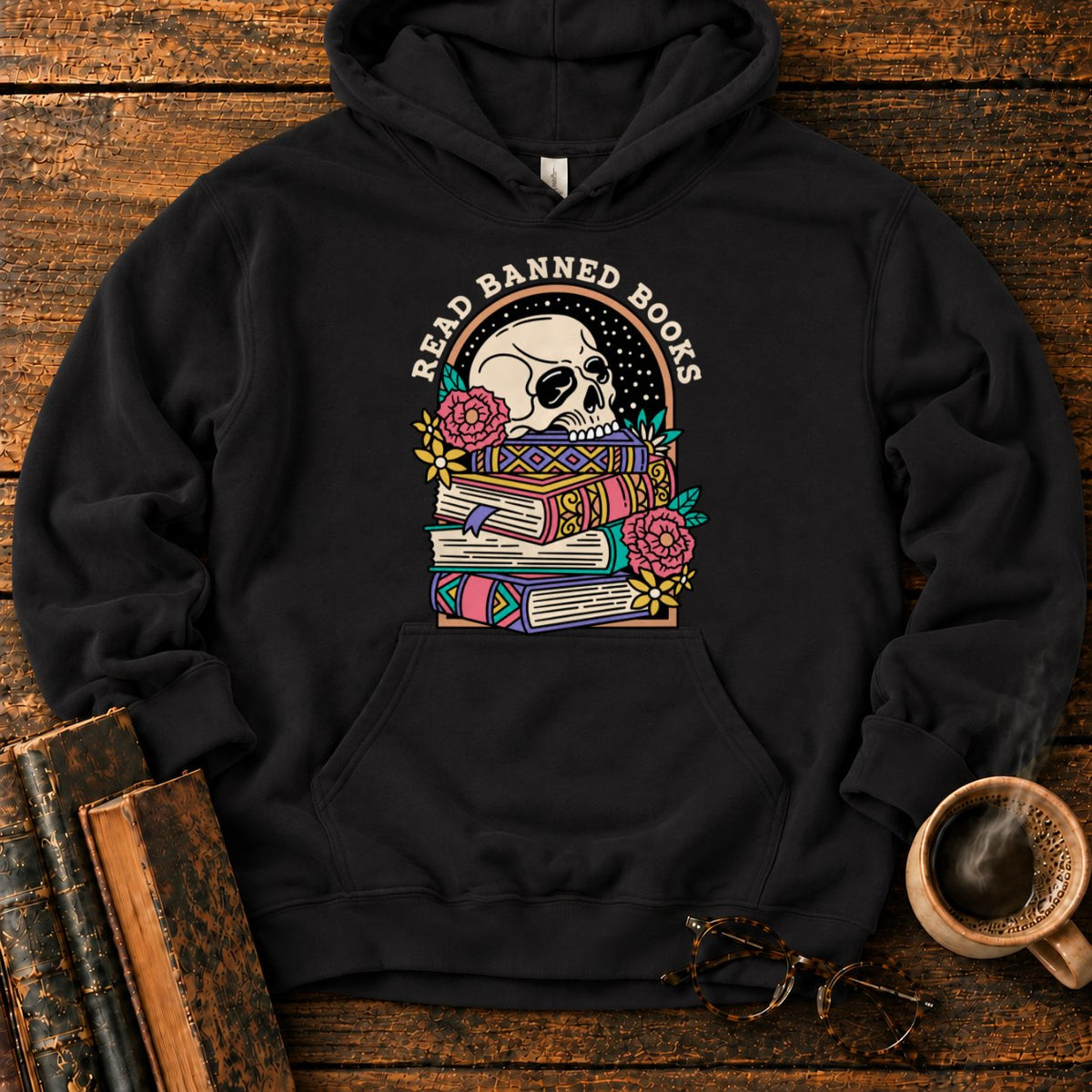 Read Banned Books Floral Hoodie in Black – BooksThreads