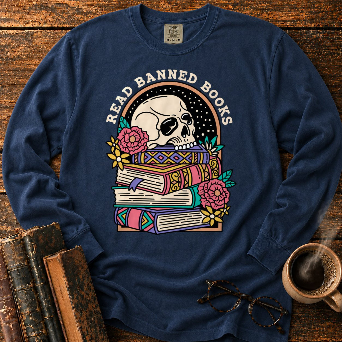Read Banned Books Floral LS T-Shirt in Midnight – BooksThreads