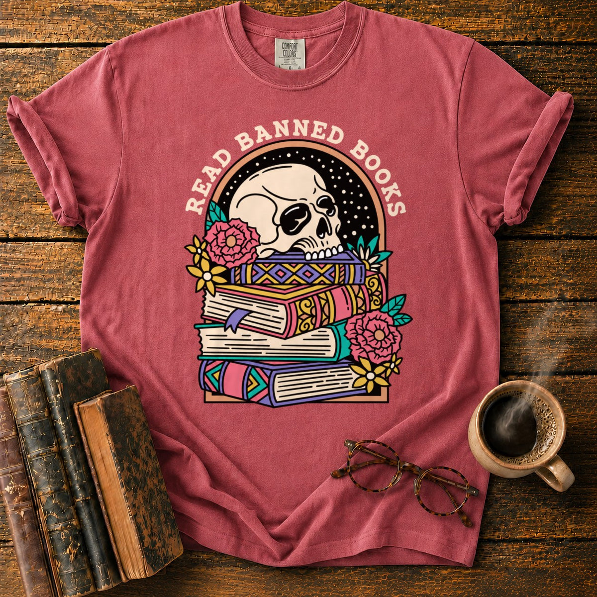 Read Banned Books Floral T-Shirt in Watermelon – BooksThreads
