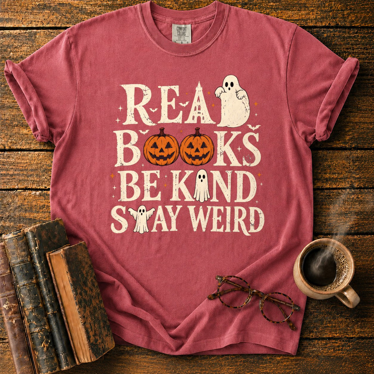 Read Books Be Kind Stay Weird T-Shirt in Watermelon – BooksThreads
