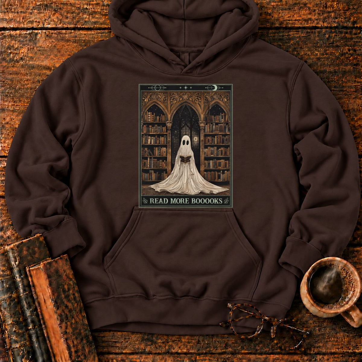Read More Booooks Hoodie in Dark Chocolate – BooksThreads