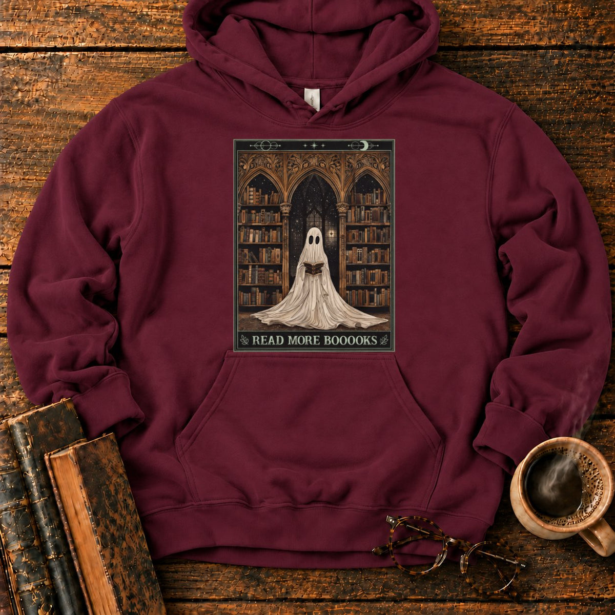 Read More Booooks Hoodie in Maroon – BooksThreads