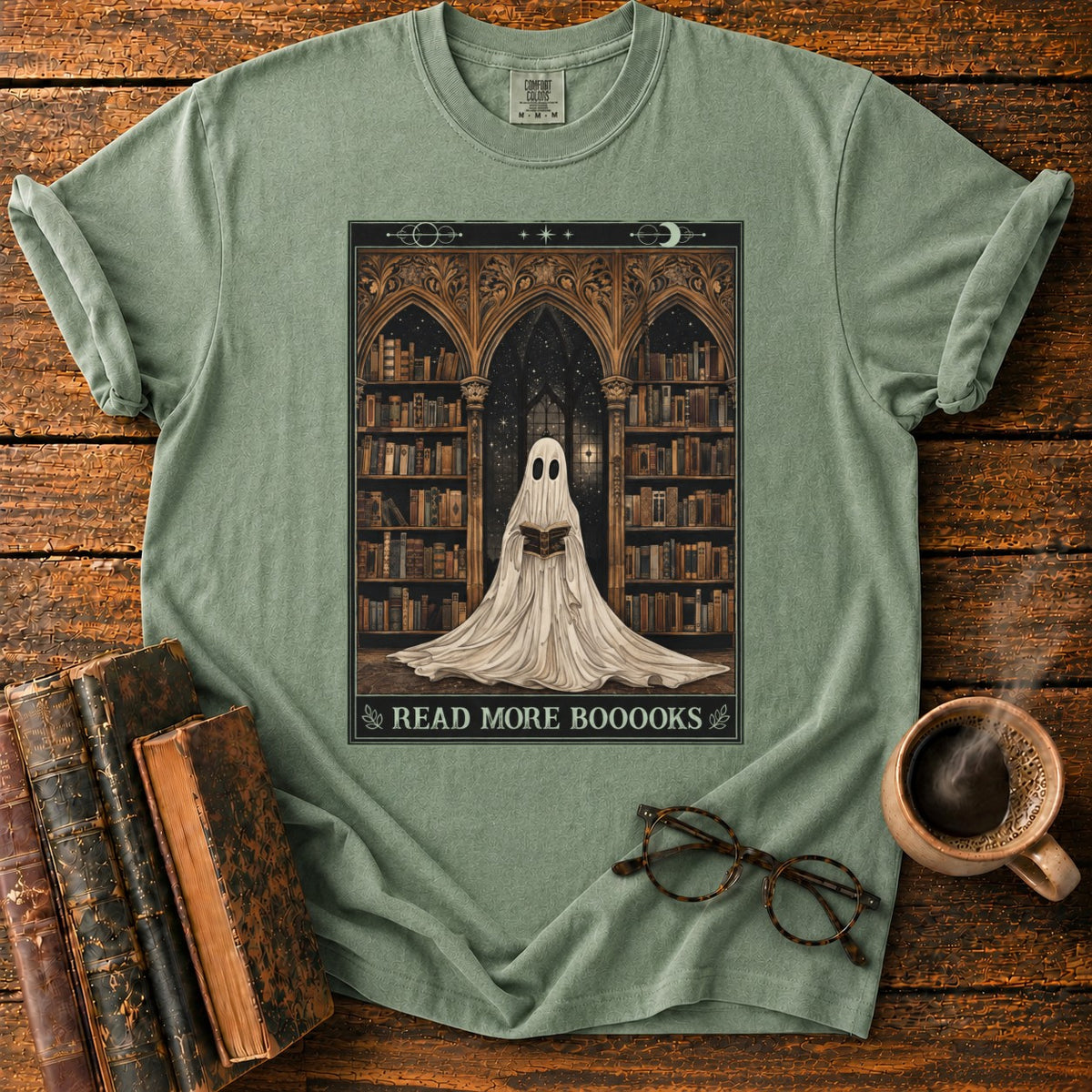 Read More Booooks T-Shirt in Moss – BooksThreads
