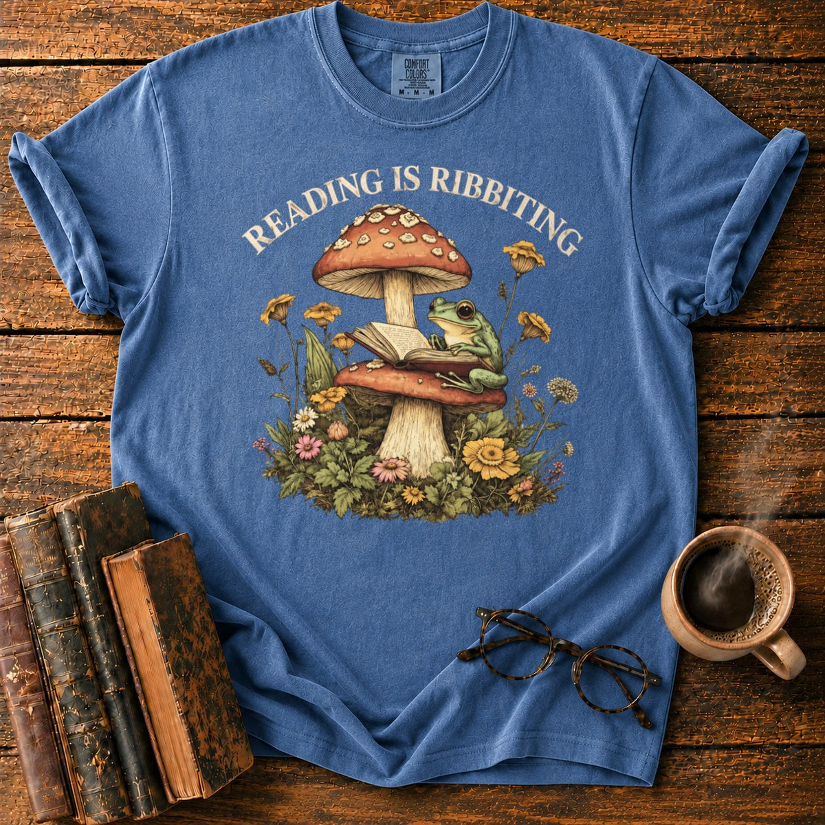 Reading Is Ribbiting T-Shirt in Denim – BooksThreads