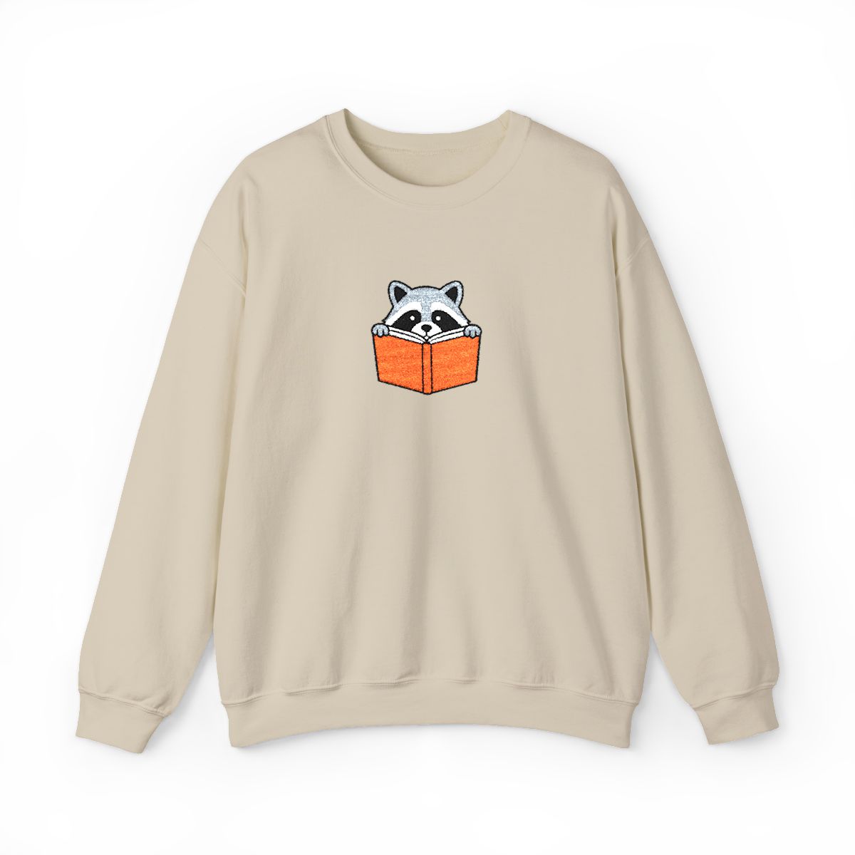 Reading Raccoon Embroidered Sweatshirt