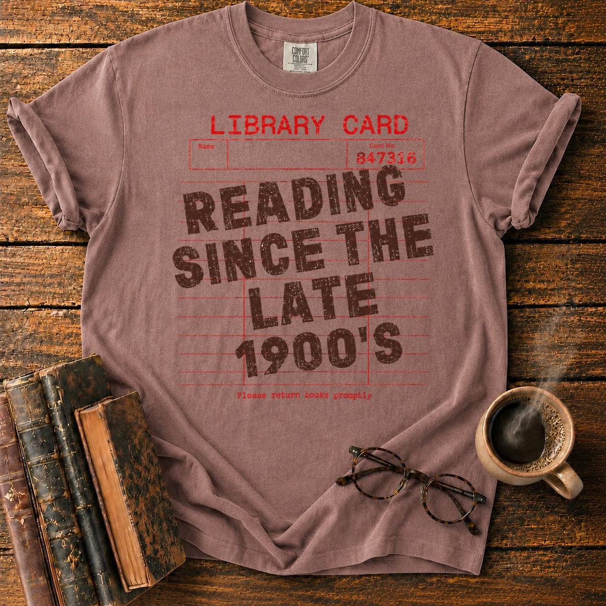 Reading Since Late 1900s T-Shirt in Espresso – BooksThreads