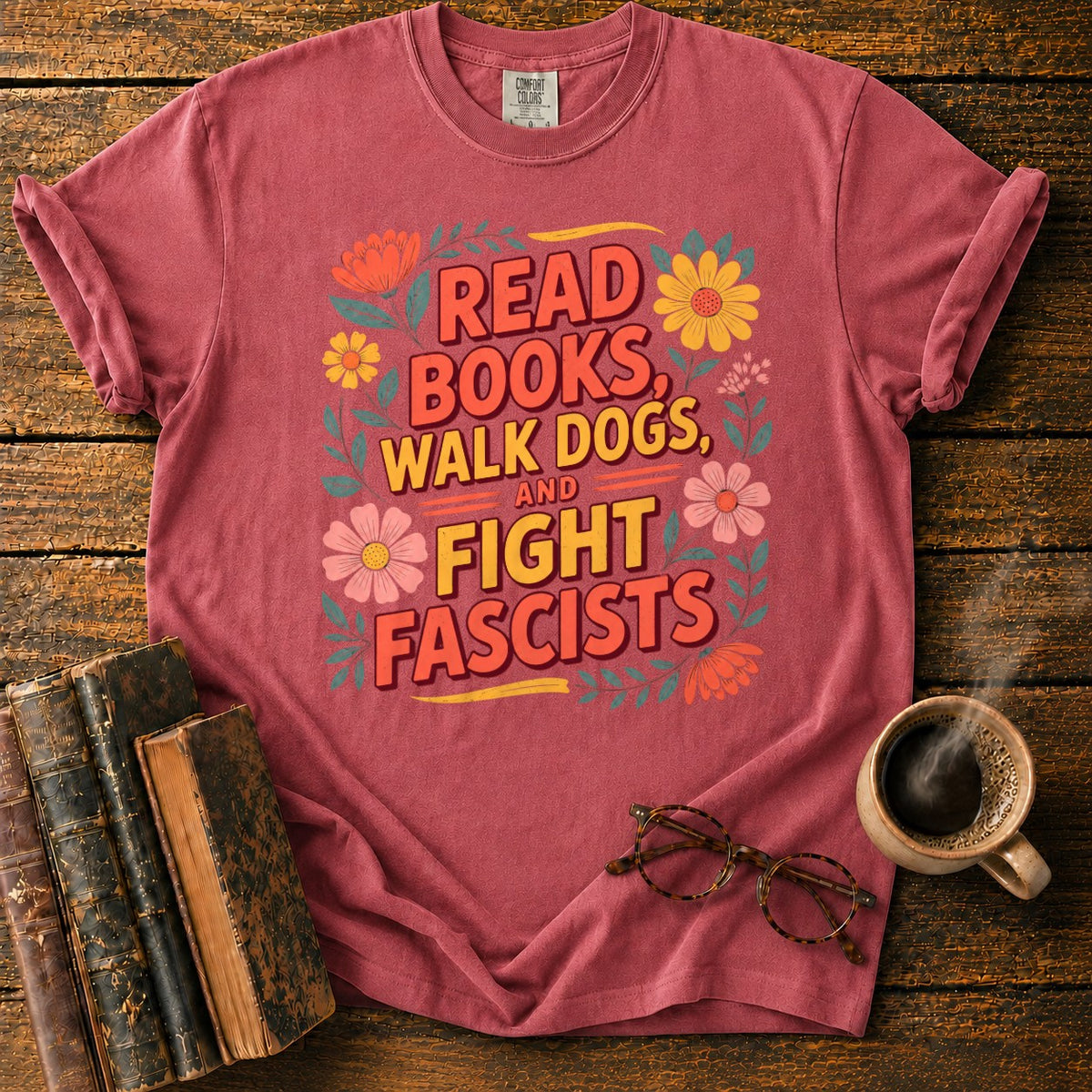 Retro Floral Slogan T-Shirt in Watermelon – BooksThreads