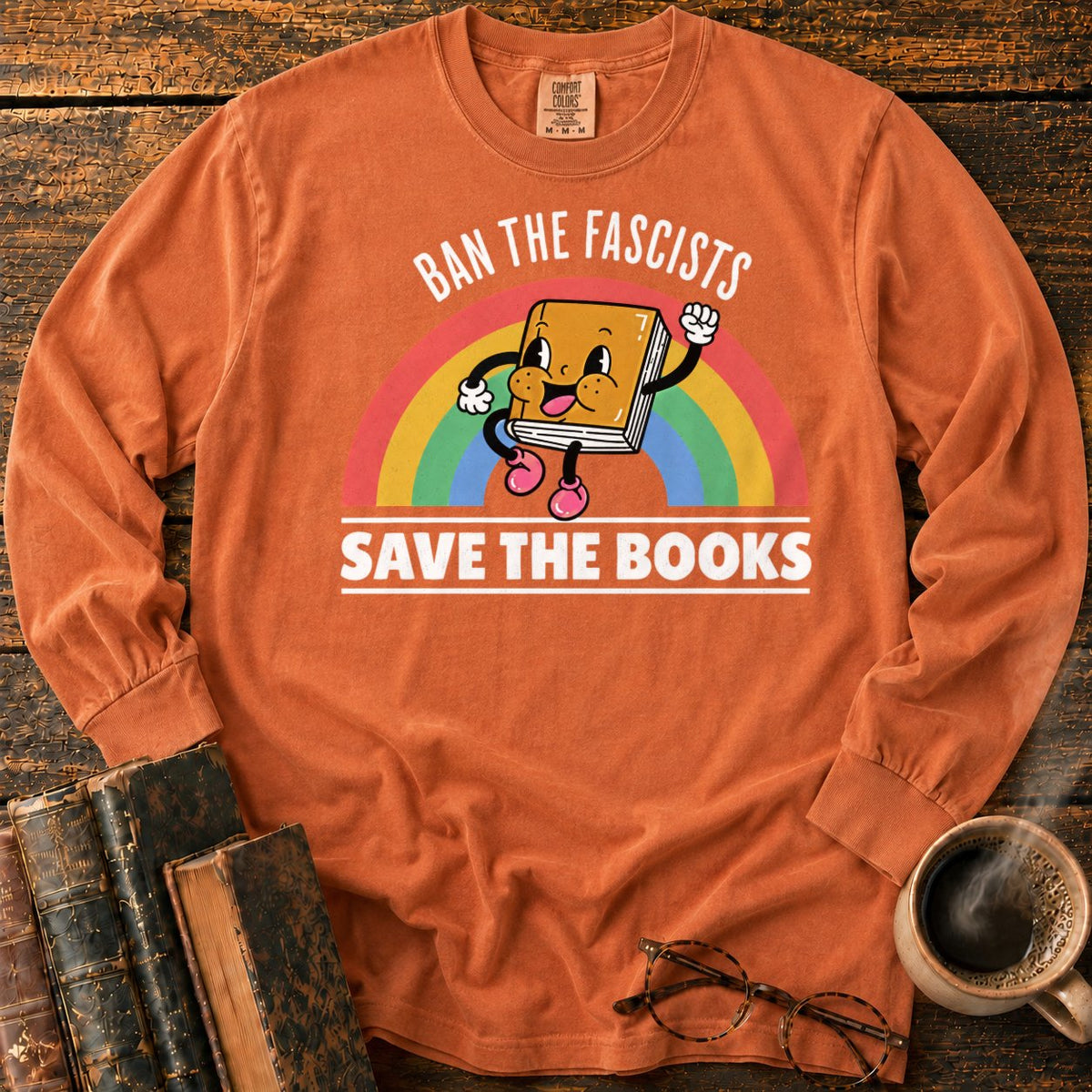 Retro Rainbow Book Character LS T-Shirt in Yam – BooksThreads