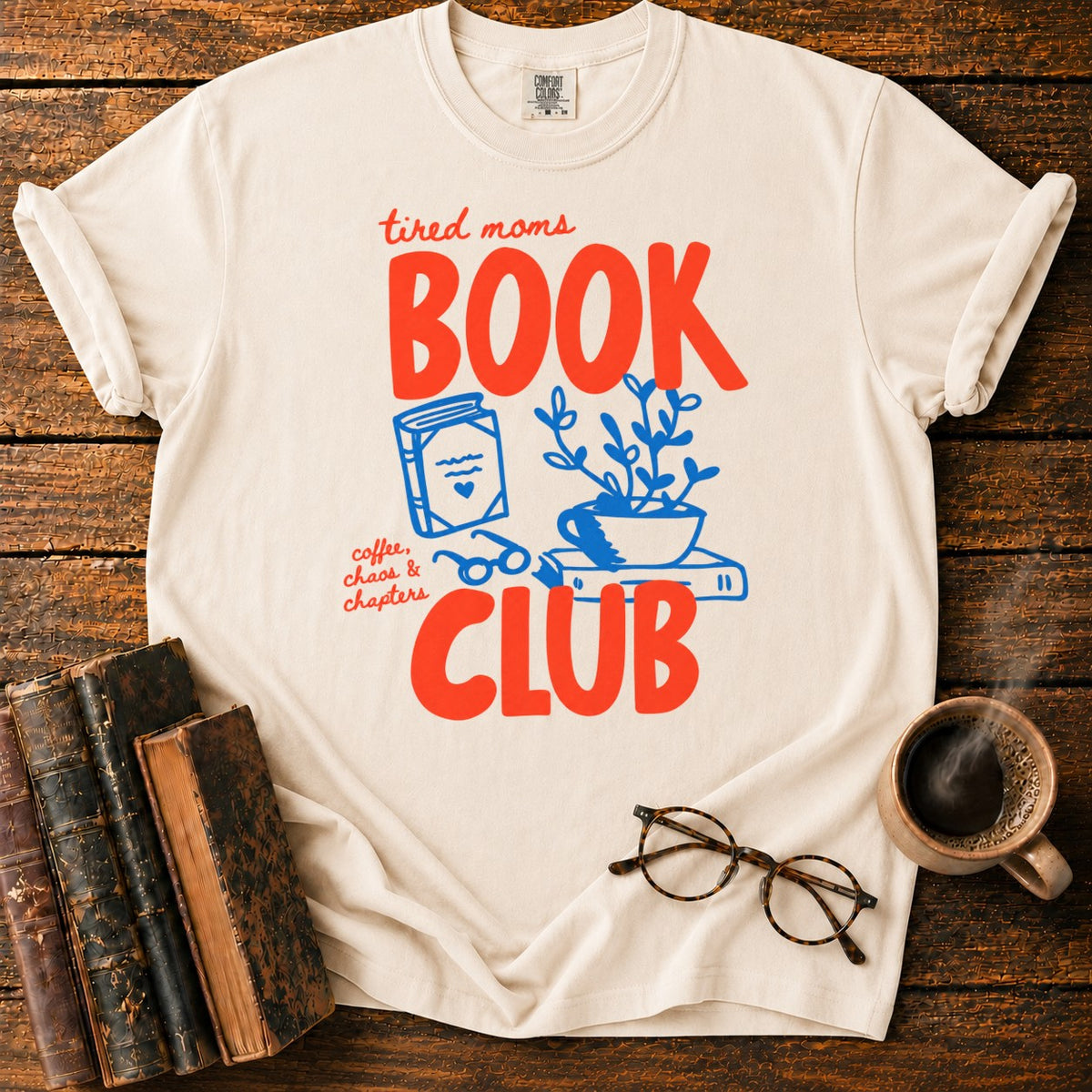 Retro Tired Moms Book Club T-Shirt in Ivory – BooksThreads