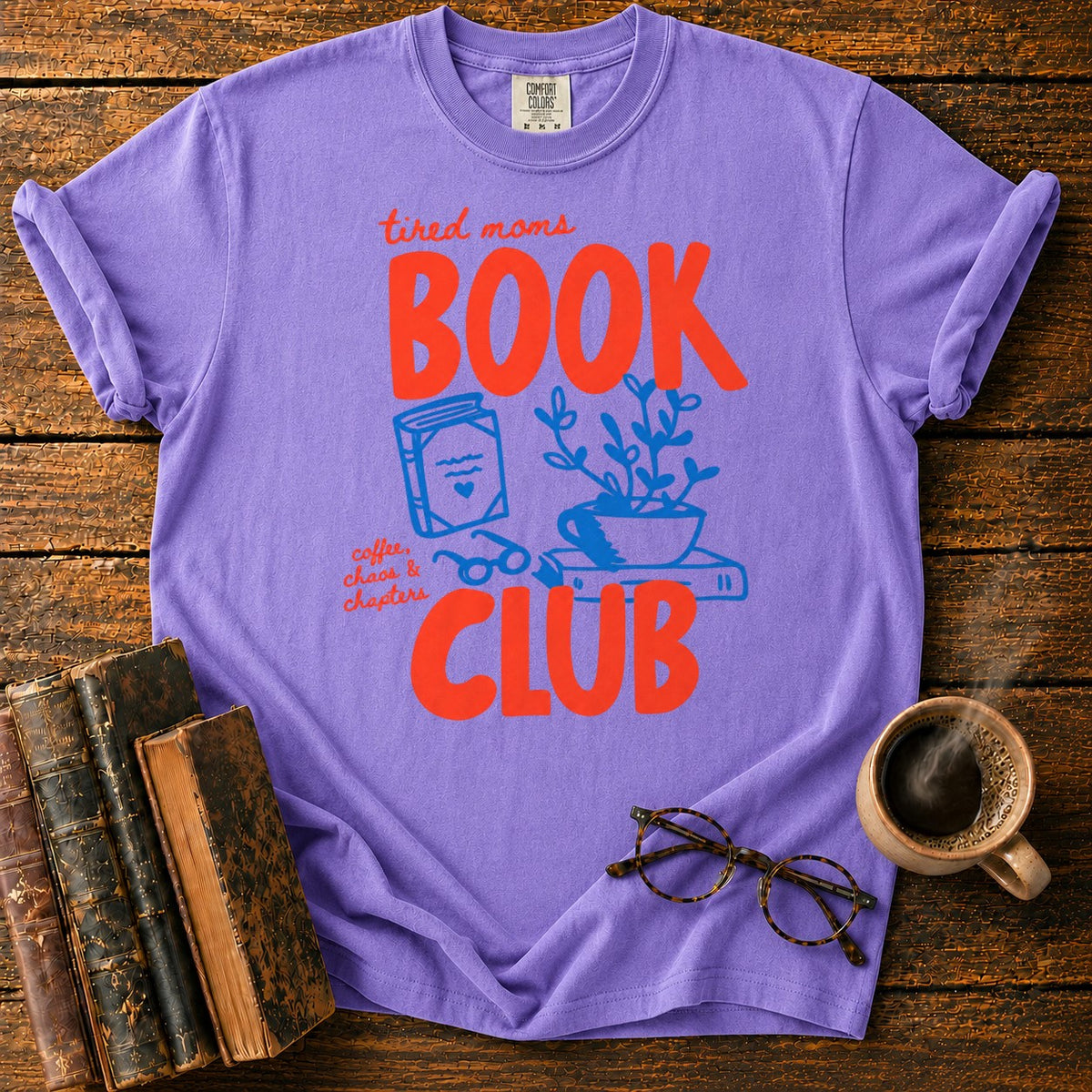 Retro Tired Moms Book Club T-Shirt in Violet – BooksThreads