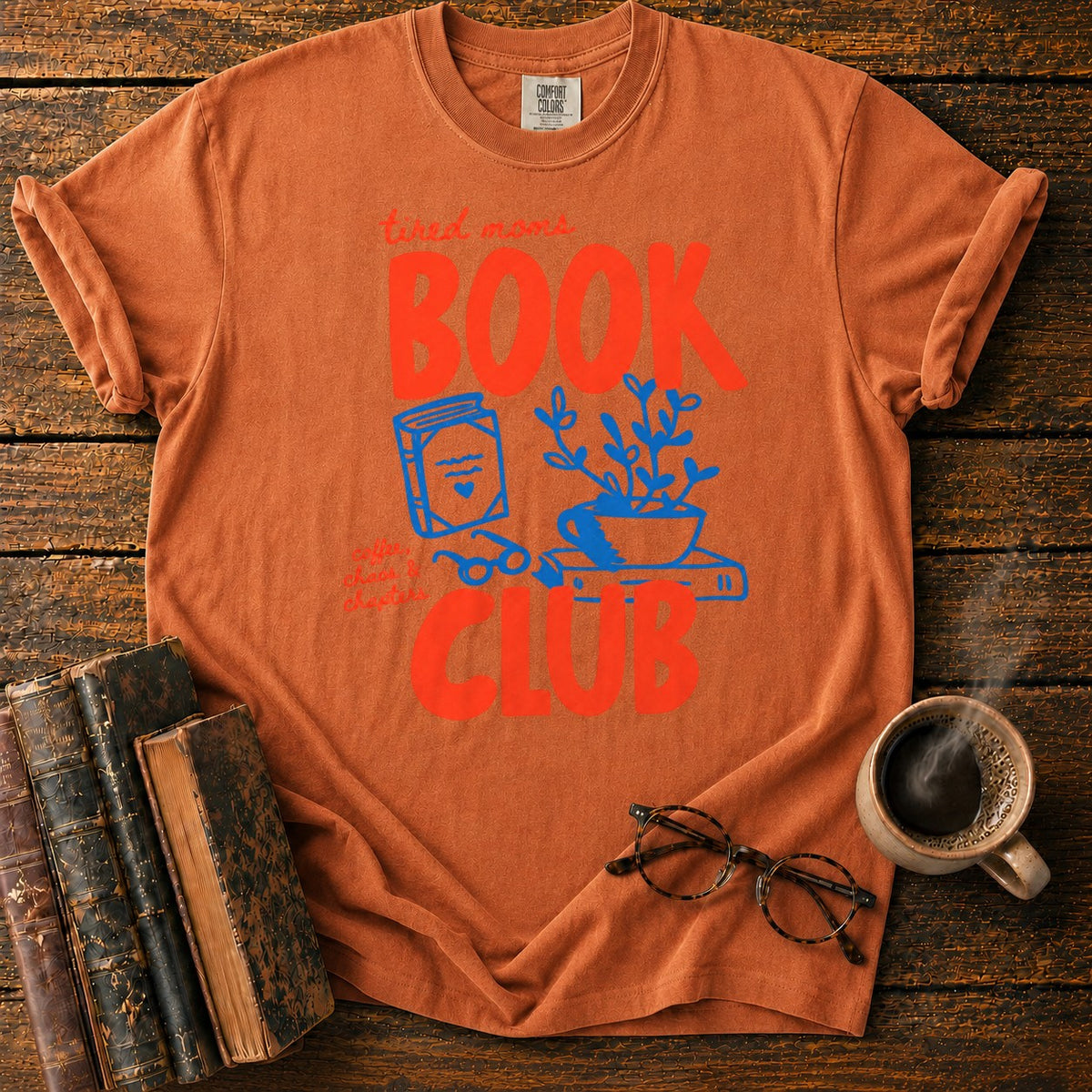 Retro Tired Moms Book Club T-Shirt in Yam – BooksThreads
