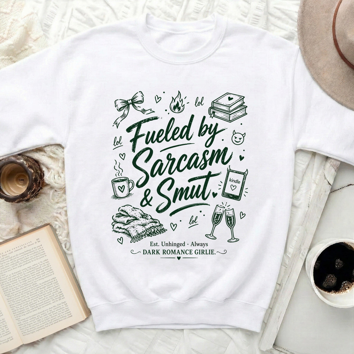Sarcasm & Smut Unhinged Reader Sweatshirt