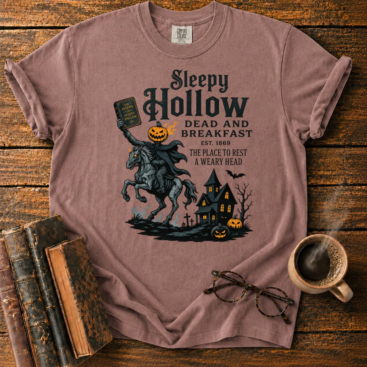 Sleepy Hollow Haunted Inn T-Shirt in Espresso – BooksThreads
