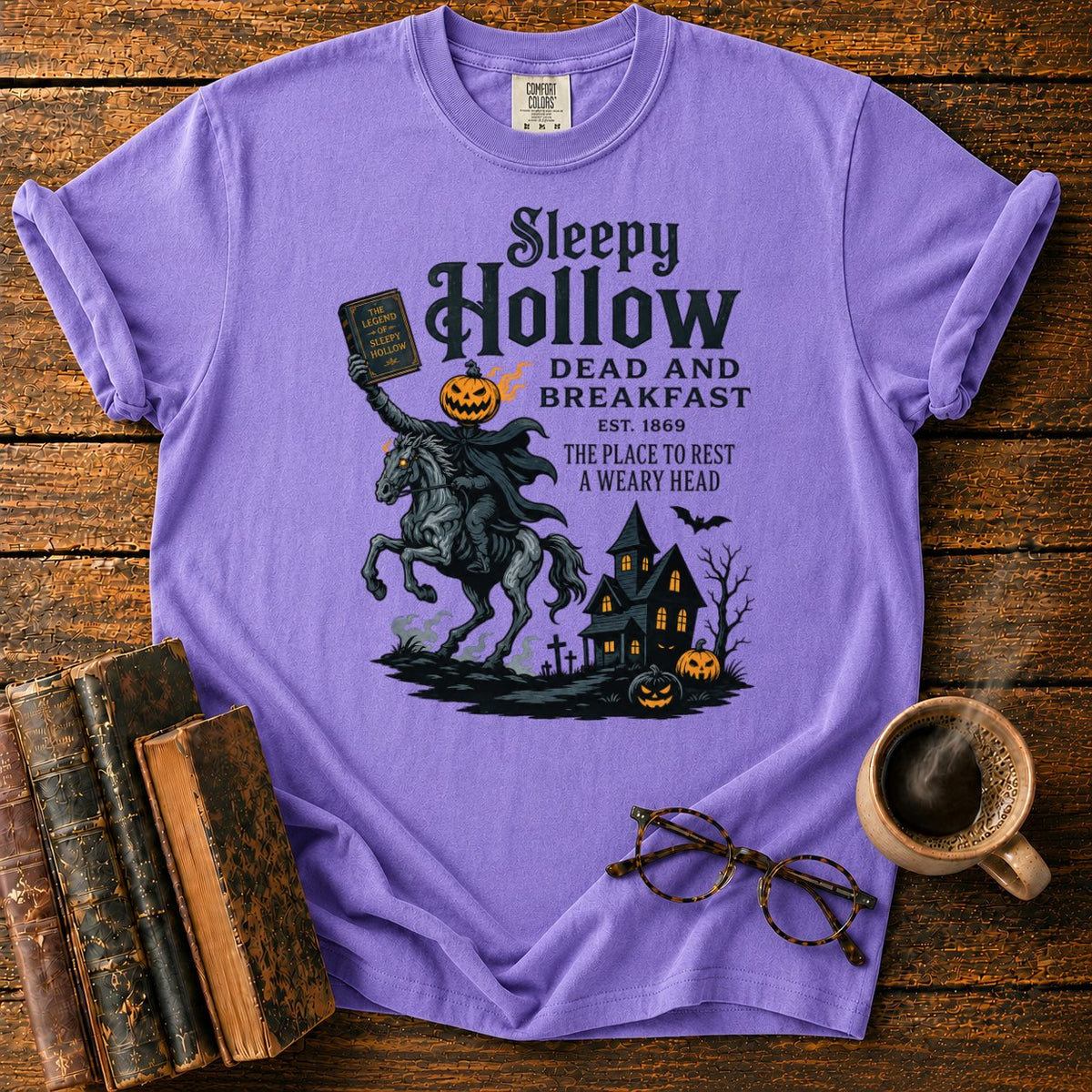 Sleepy Hollow Haunted Inn T-Shirt in Violet – BooksThreads