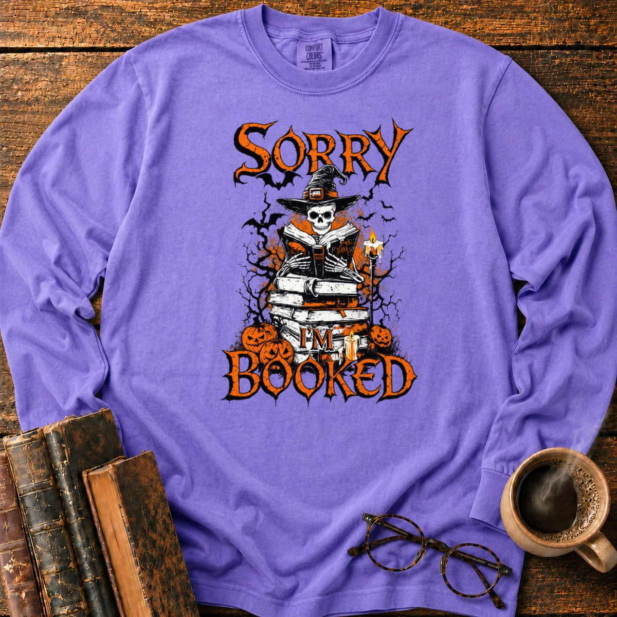 Sorry I'm Booked LS T-Shirt in Violet – BooksThreads