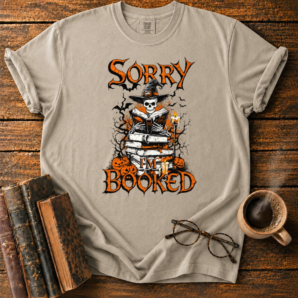 Sorry I'm Booked T-Shirt in Khaki – BooksThreads