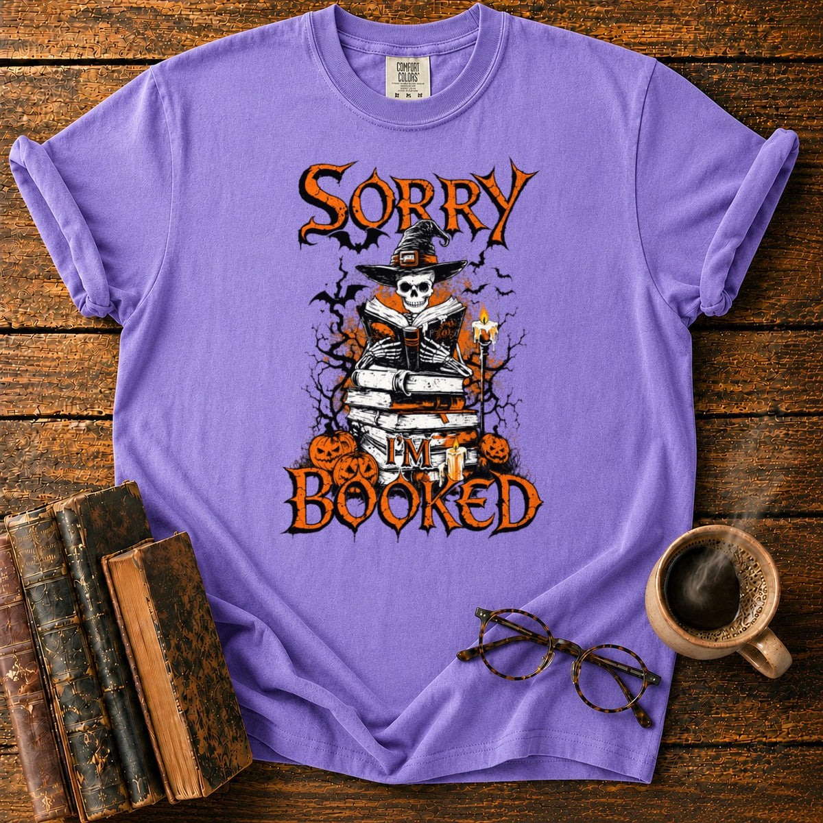 Sorry I'm Booked T-Shirt in Violet – BooksThreads