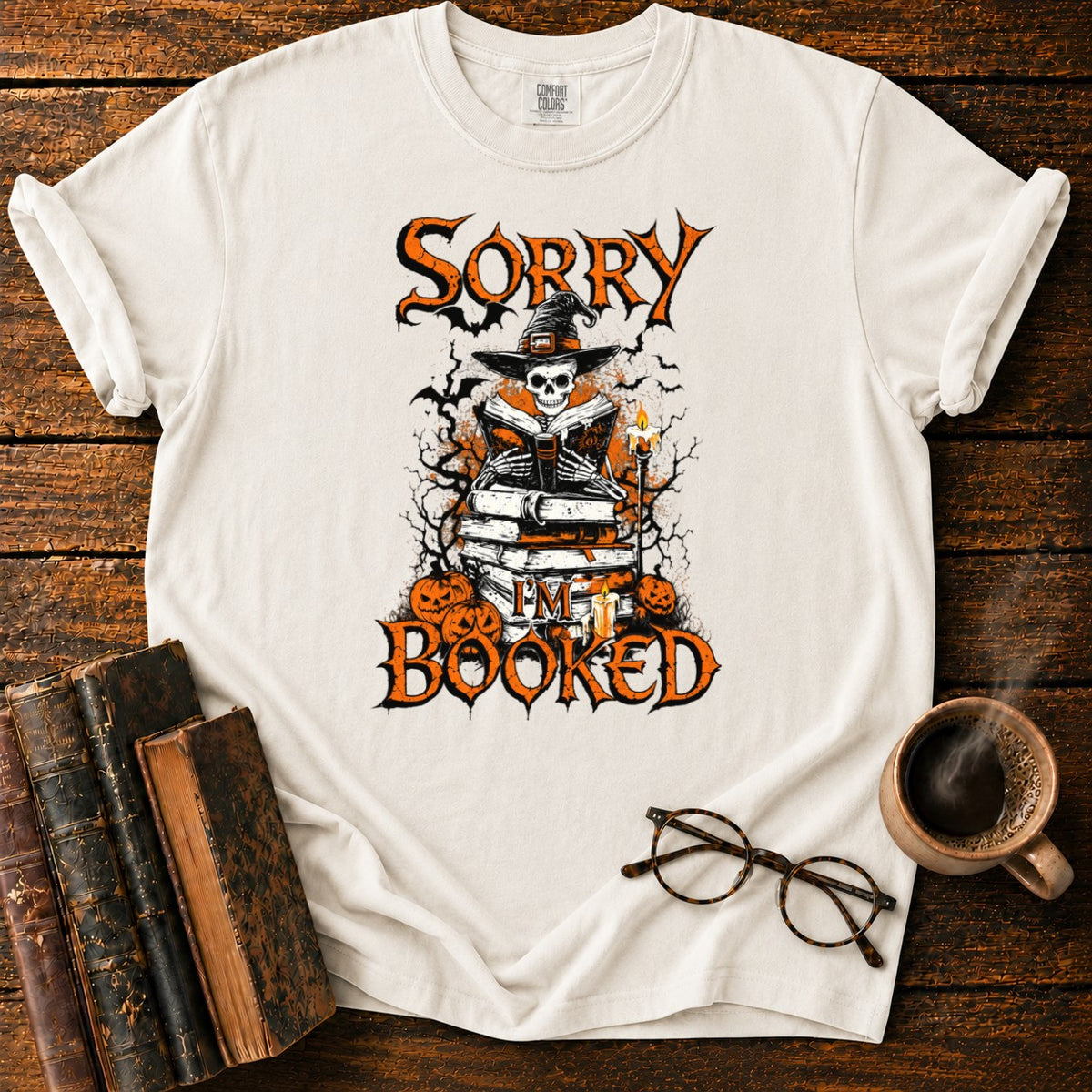 Sorry I'm Booked T-Shirt in White – BooksThreads