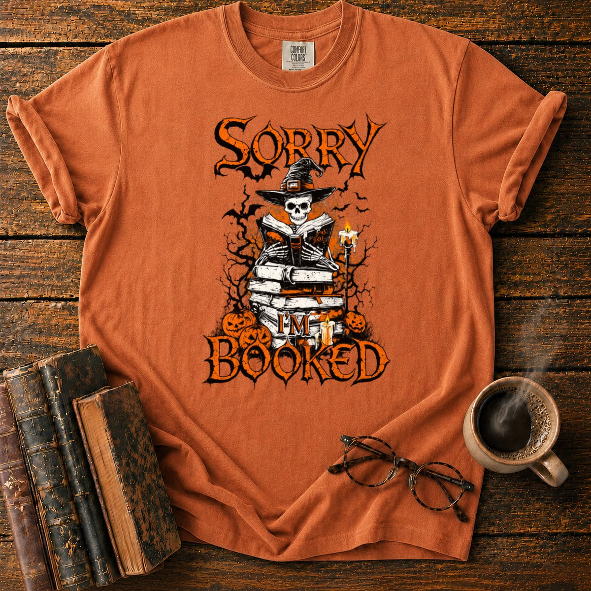 Sorry I'm Booked T-Shirt in Yam – BooksThreads