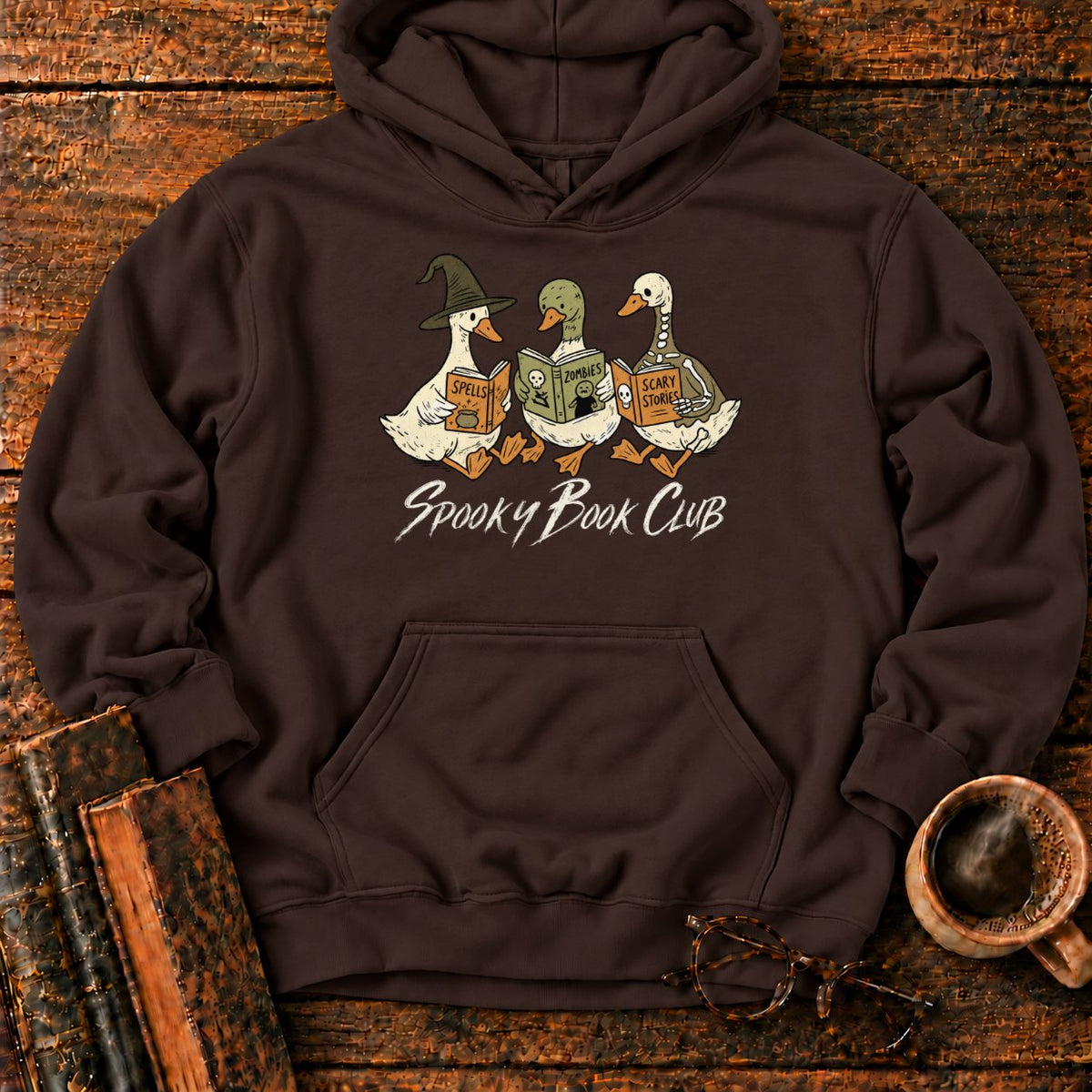 Spooky Book Club Geese Hoodie in Dark Chocolate – BooksThreads