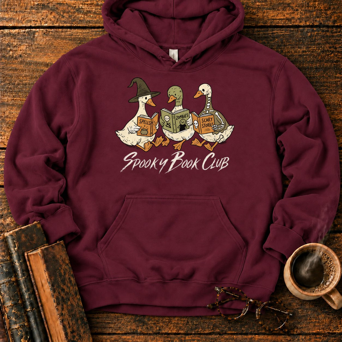 Spooky Book Club Geese Hoodie in Maroon – BooksThreads