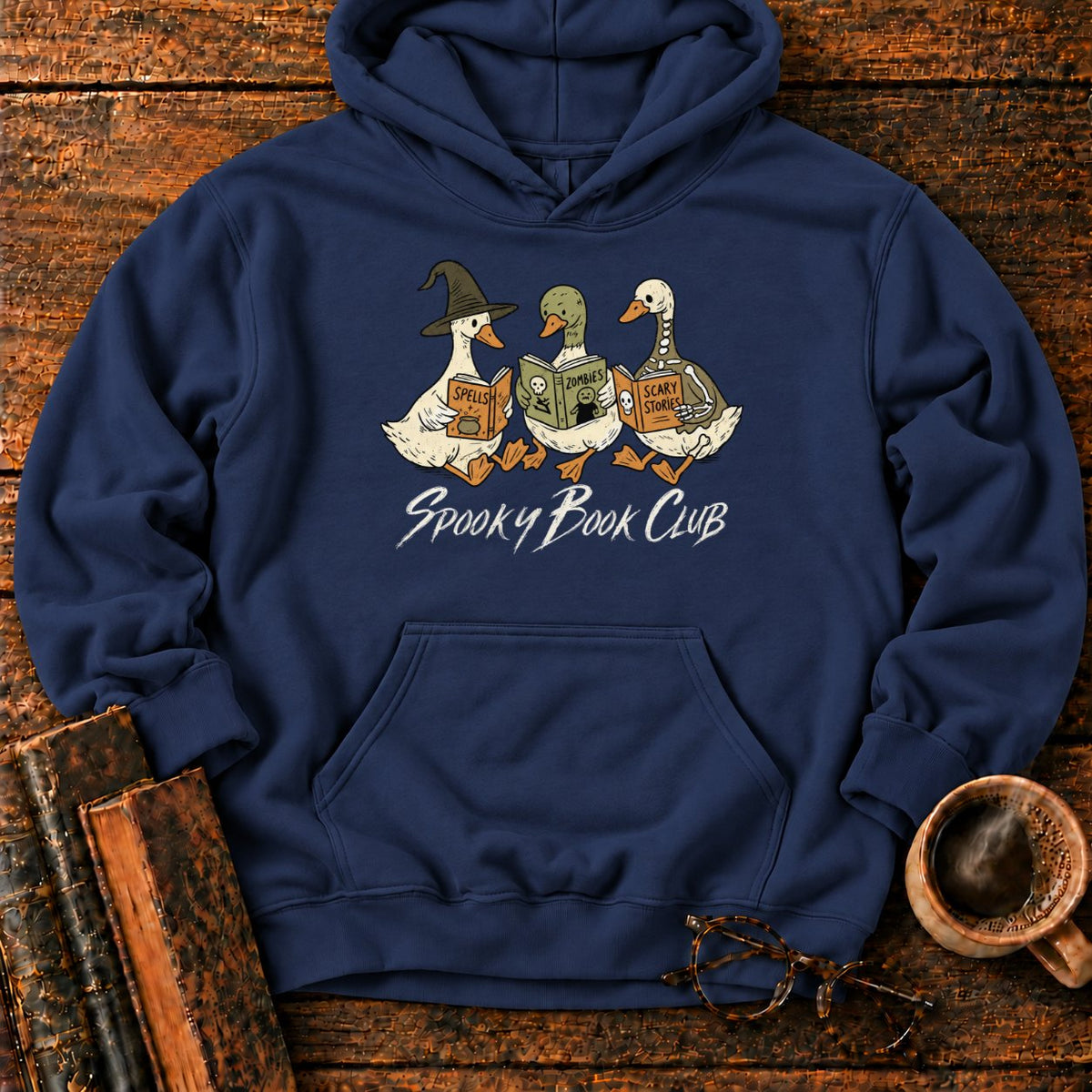 Spooky Book Club Geese Hoodie in Navy – BooksThreads