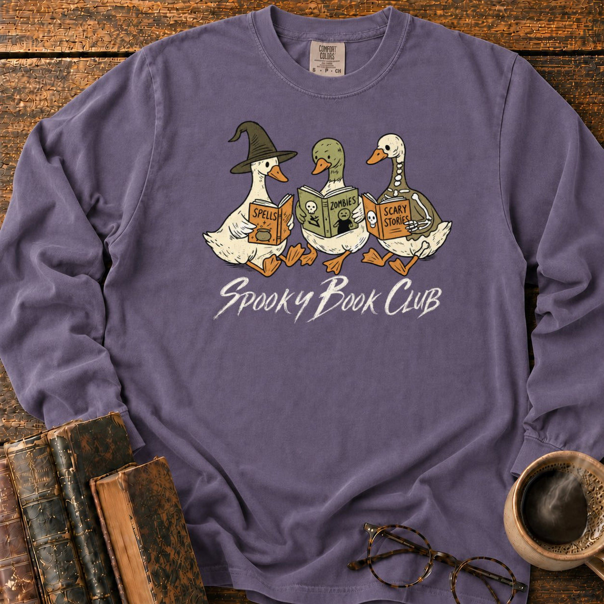 Spooky Book Club Geese LS T-Shirt in Grape – BooksThreads