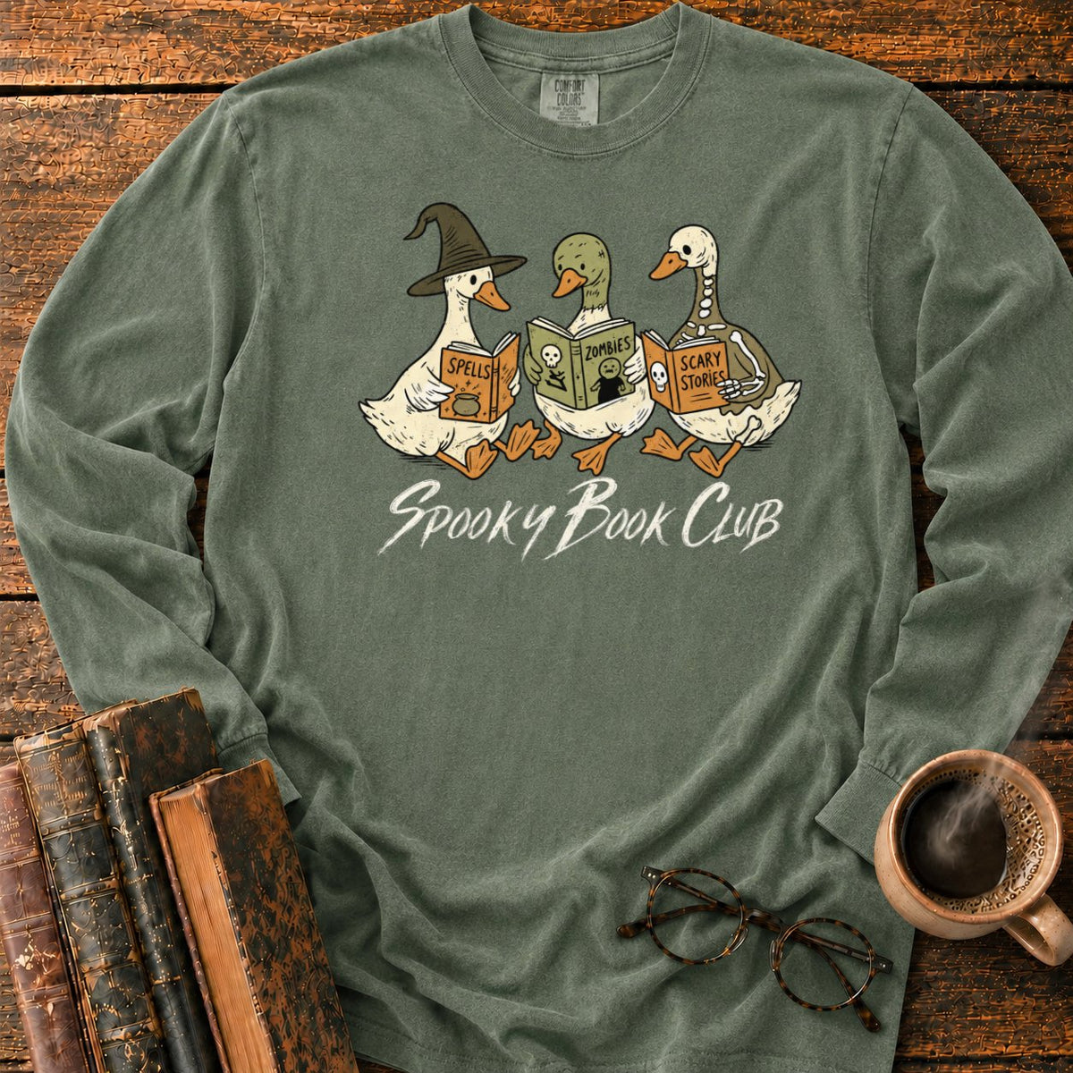 Spooky Book Club Geese LS T-Shirt in Hemp – BooksThreads