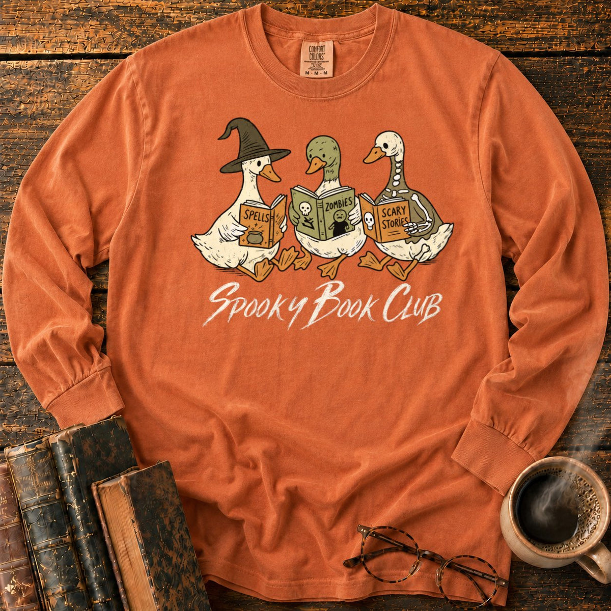 Spooky Book Club Geese LS T-Shirt in Yam – BooksThreads