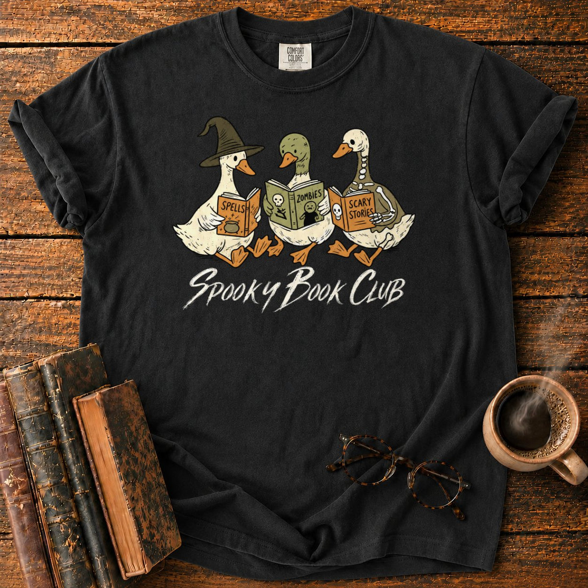 Spooky Book Club Geese T-Shirt in Black – BooksThreads