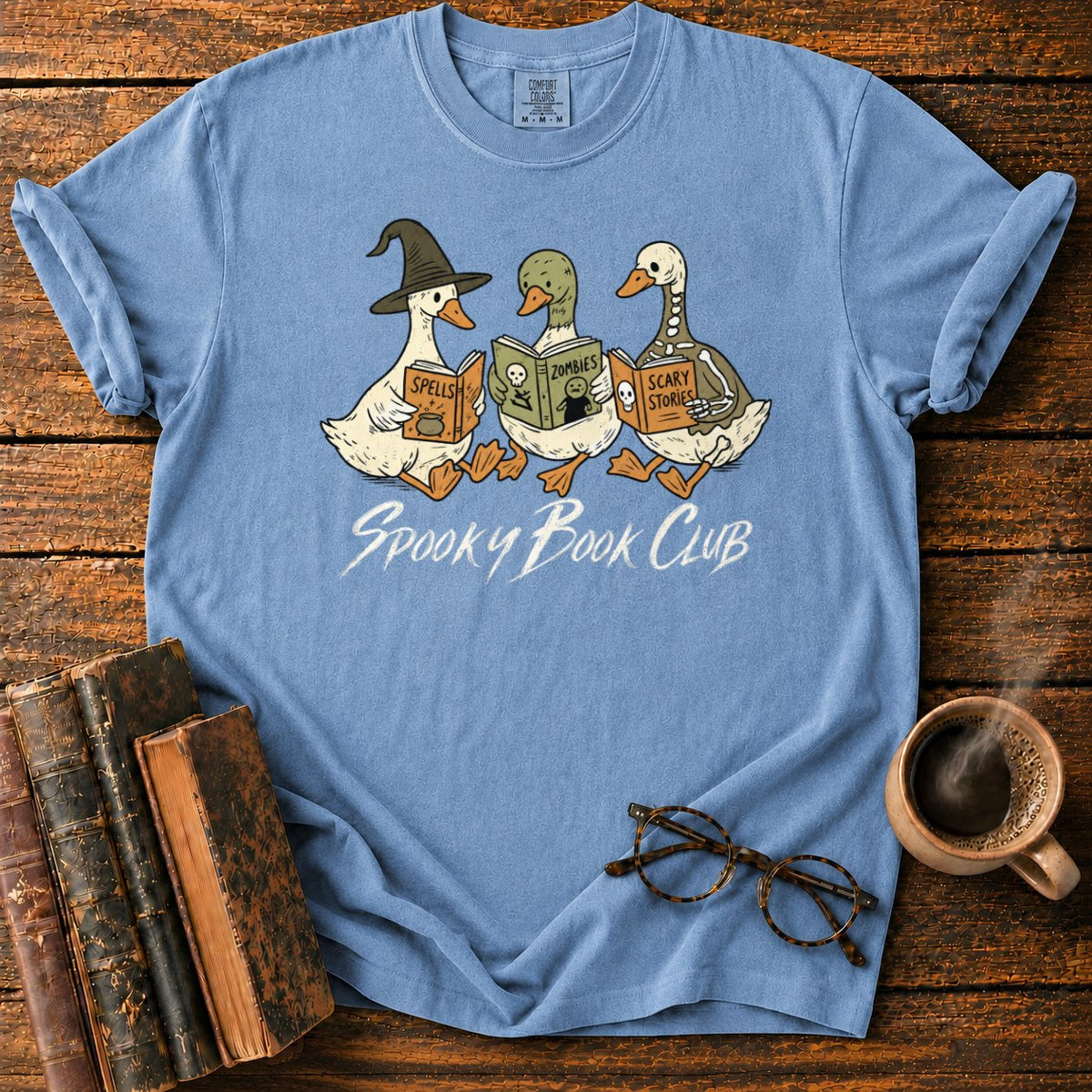 Spooky Book Club Geese T-Shirt in Blue Jean – BooksThreads