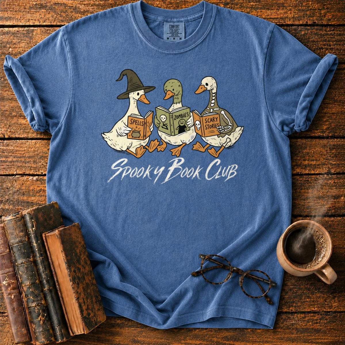Spooky Book Club Geese T-Shirt in Denim – BooksThreads