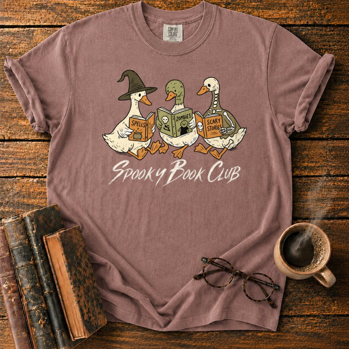 Spooky Book Club Geese T-Shirt in Espresso – BooksThreads