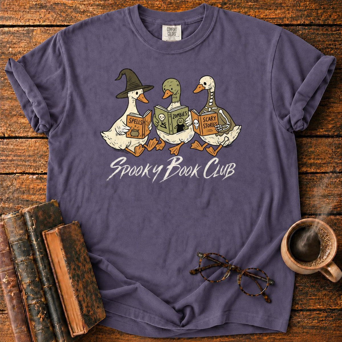 Spooky Book Club Geese T-Shirt in Grape – BooksThreads