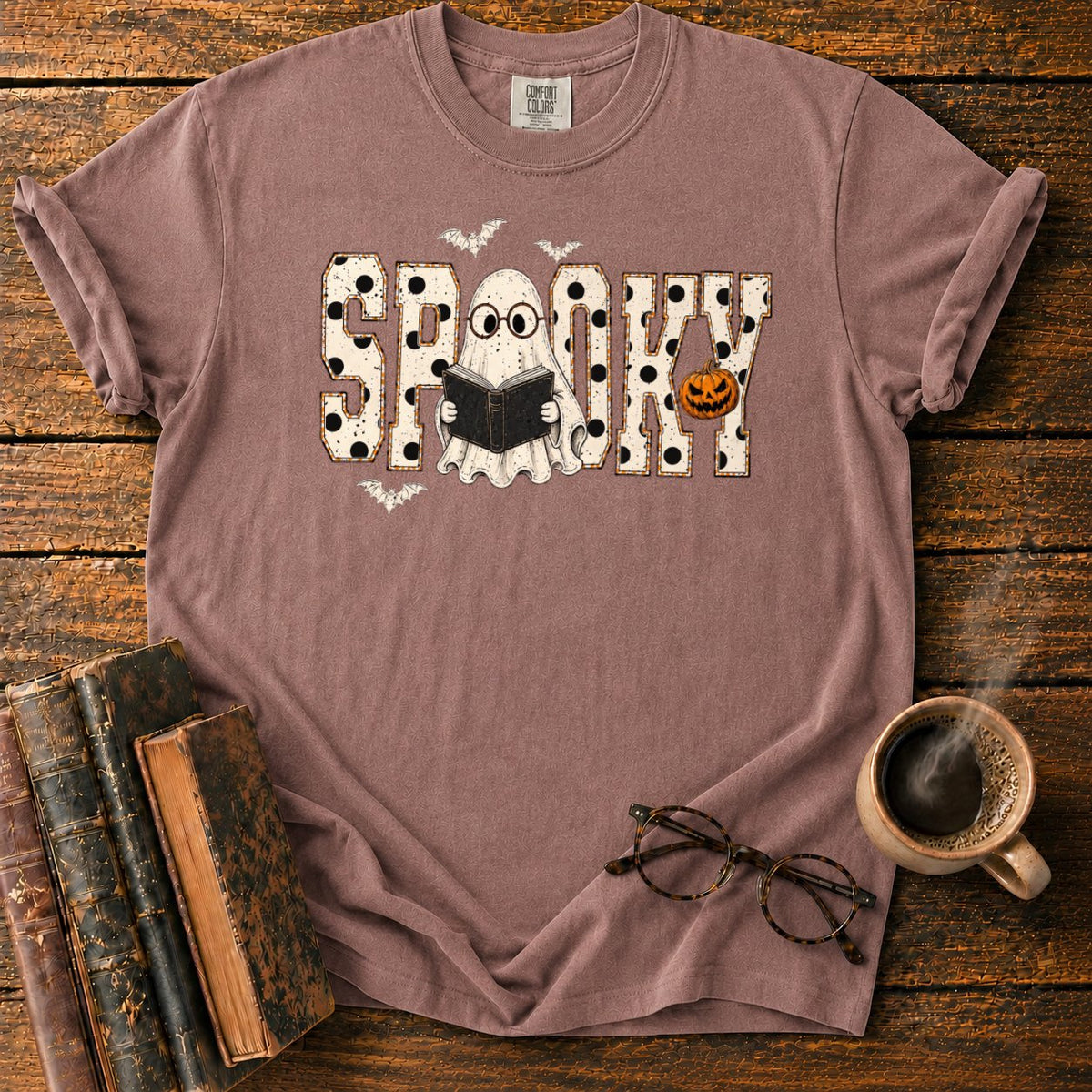 Spooky Ghost Reader T-Shirt in Espresso – BooksThreads