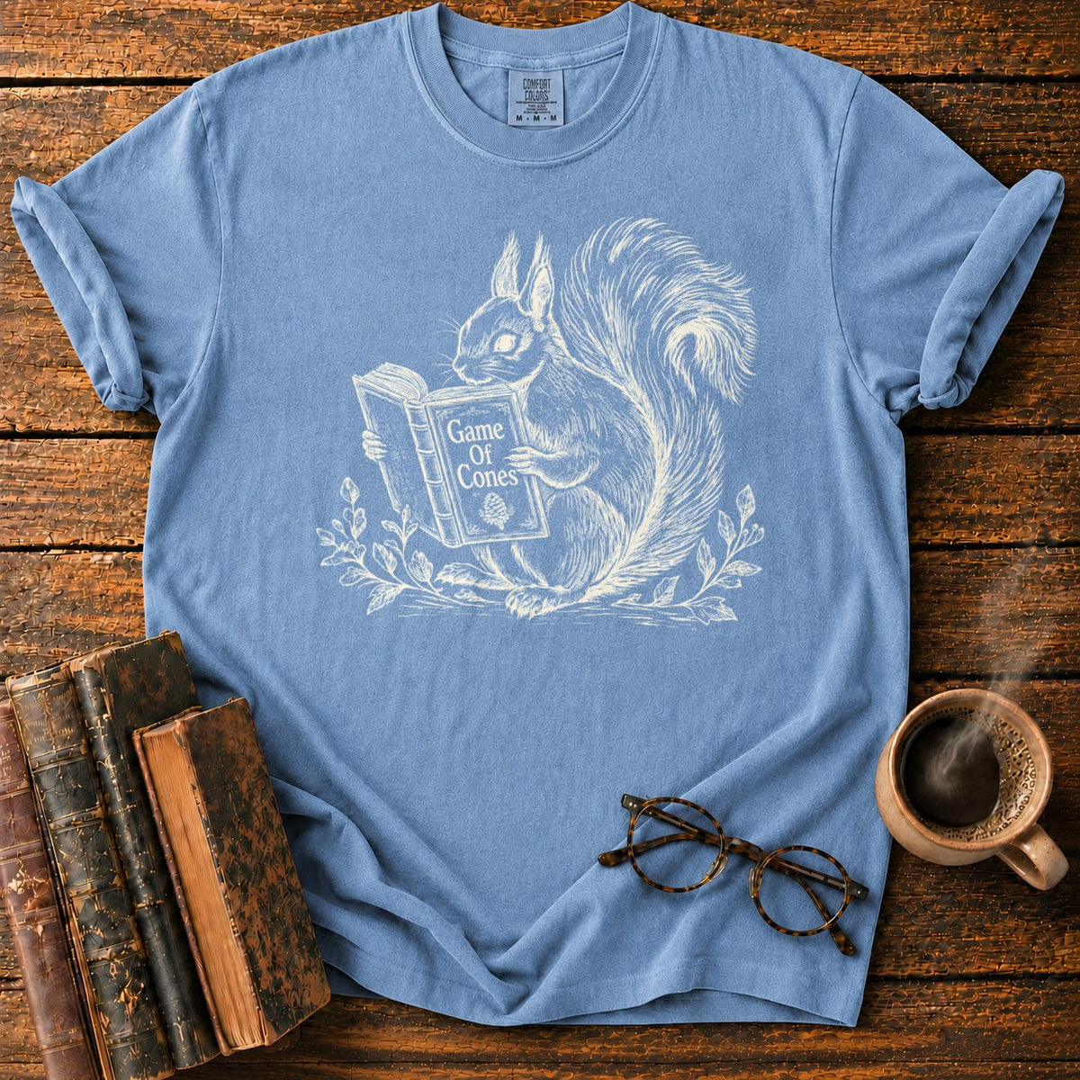 Squirrel Game Of Cones T-Shirt in Blue Jean – BooksThreads
