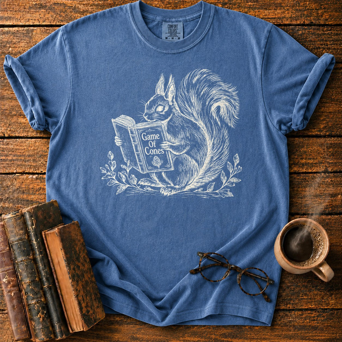 Squirrel Game Of Cones T-Shirt in Denim – BooksThreads