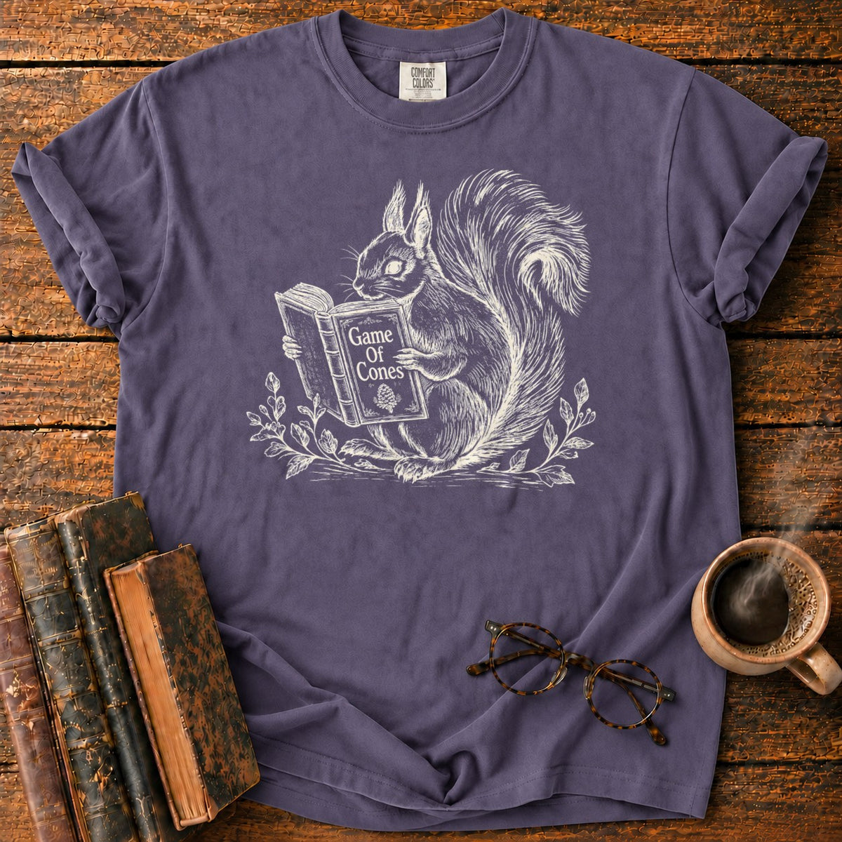 Squirrel Game Of Cones T-Shirt in Grape – BooksThreads