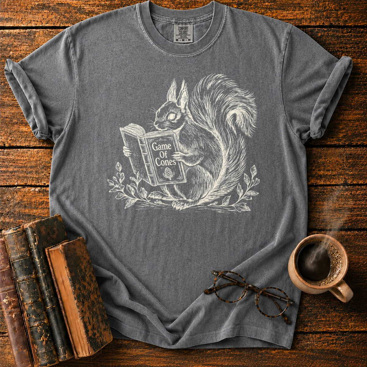 Squirrel Game Of Cones T-Shirt in Pepper – BooksThreads