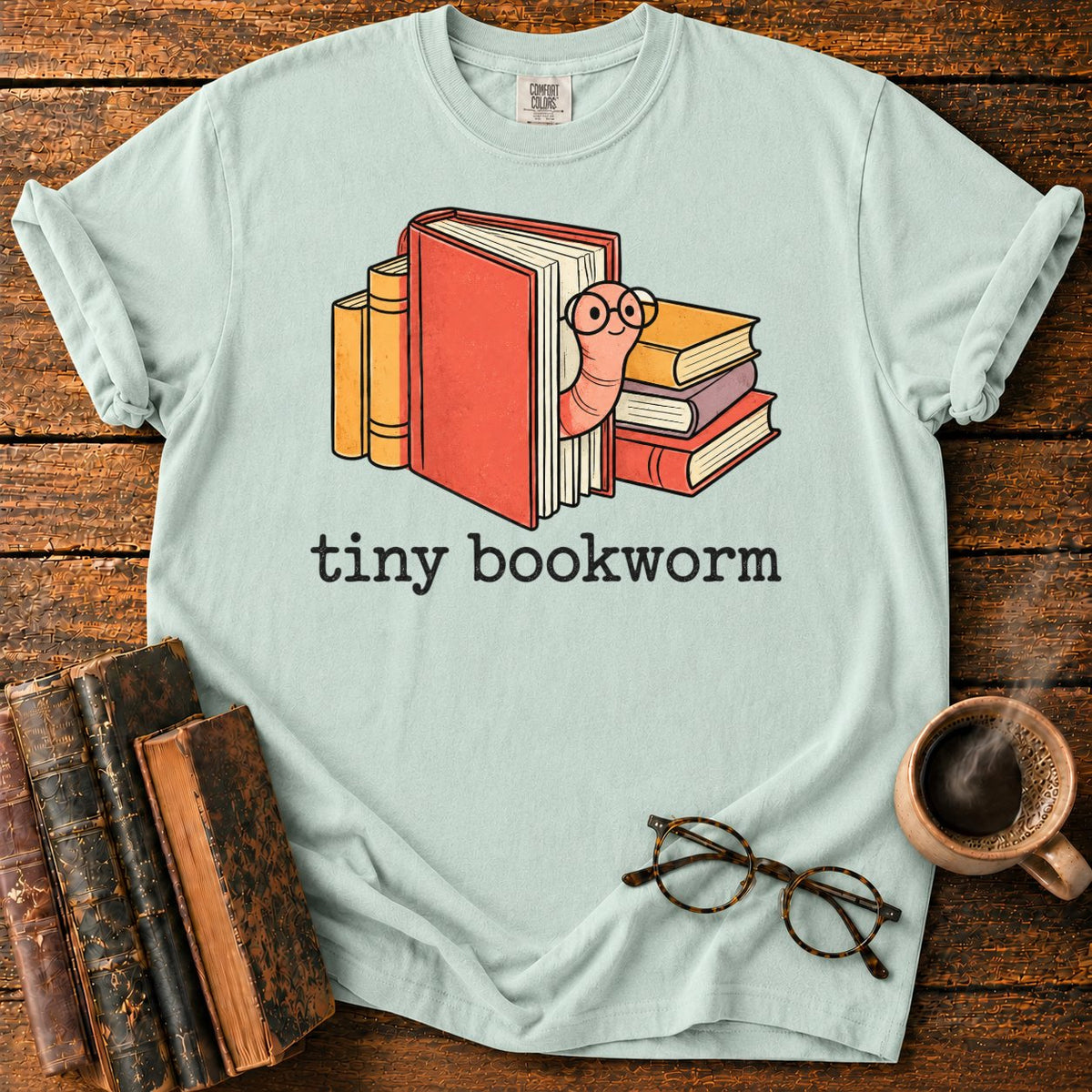 Tiny Bookworm T-Shirt in Bay – BooksThreads