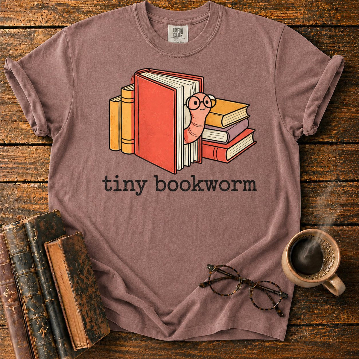 Tiny Bookworm T-Shirt in Espresso – BooksThreads