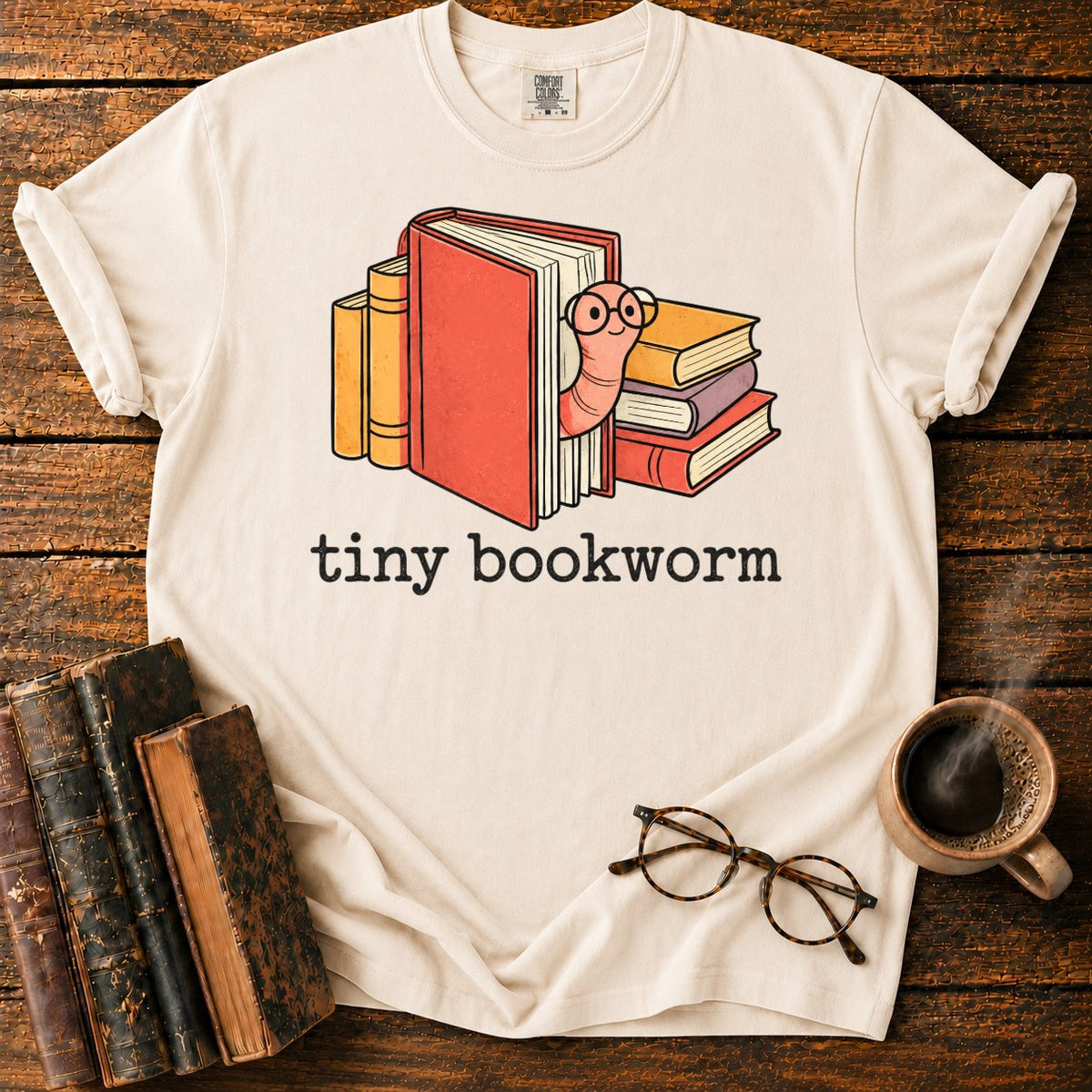 Tiny Bookworm T-Shirt in Ivory – BooksThreads