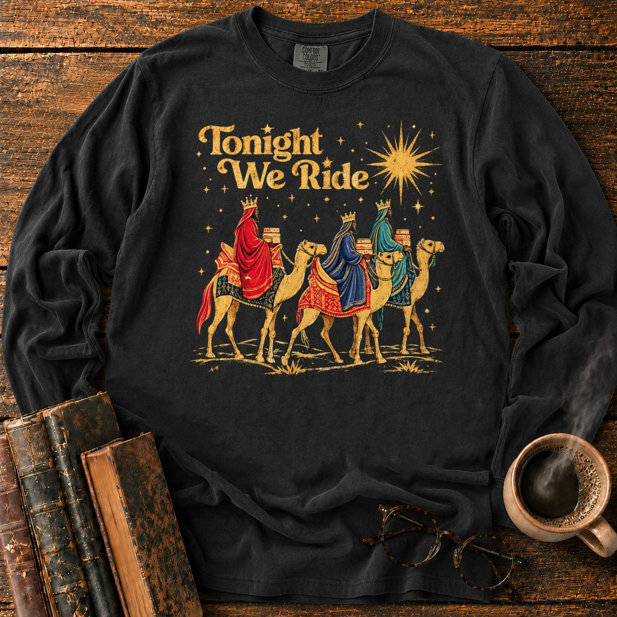 Tonight We Ride Vintage Camel Riders LS T-Shirt in Black – BooksThreads