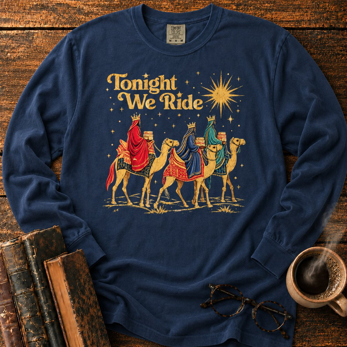 Tonight We Ride Vintage Camel Riders LS T-Shirt in Midnight – BooksThreads