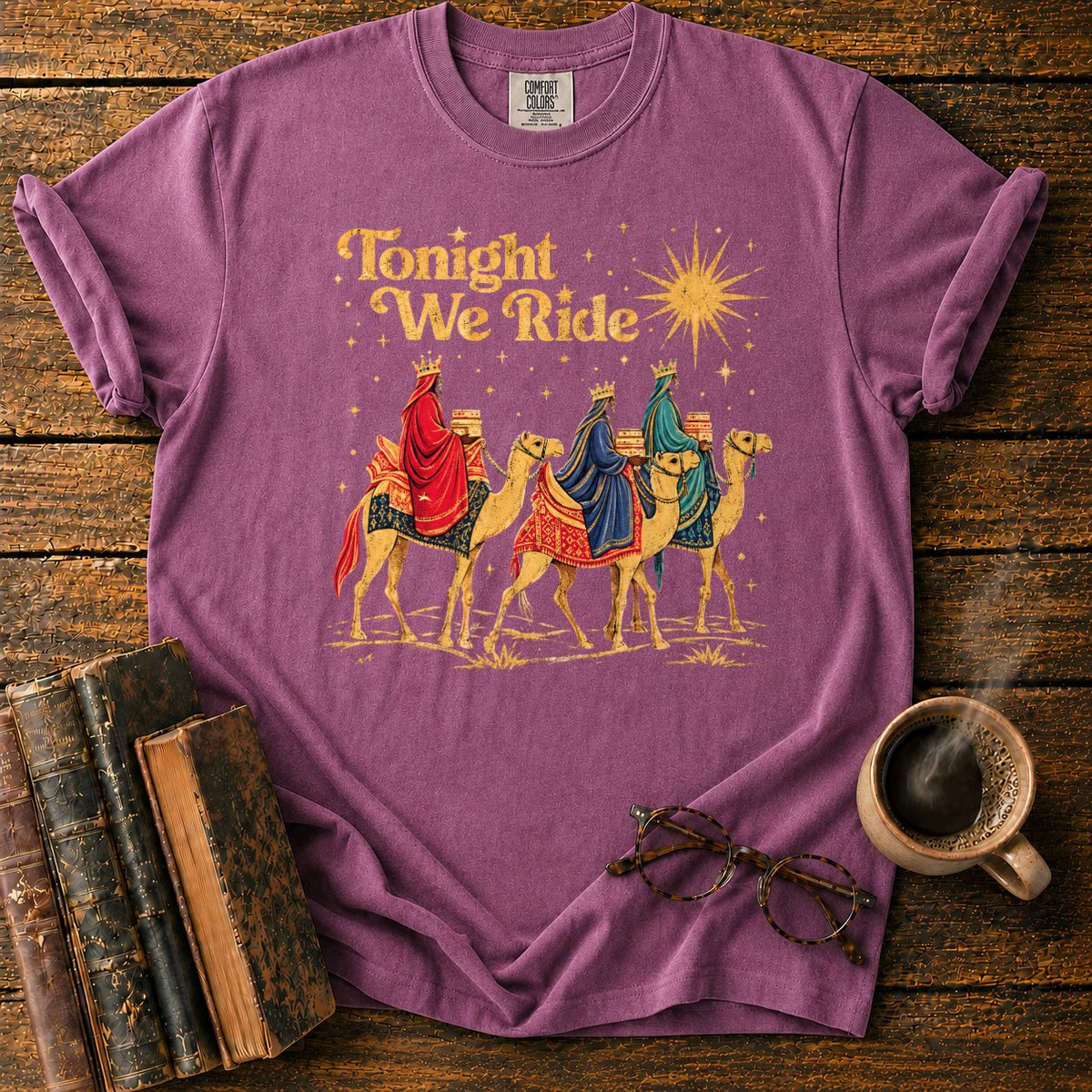 Tonight We Ride Vintage Camel Riders T-Shirt in Berry – BooksThreads