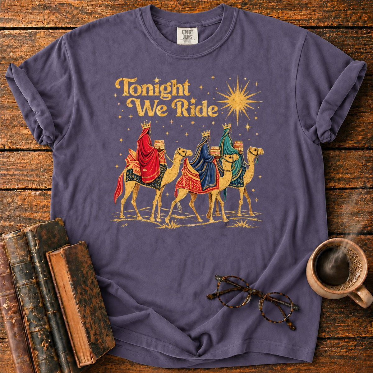 Tonight We Ride Vintage Camel Riders T-Shirt in Grape – BooksThreads