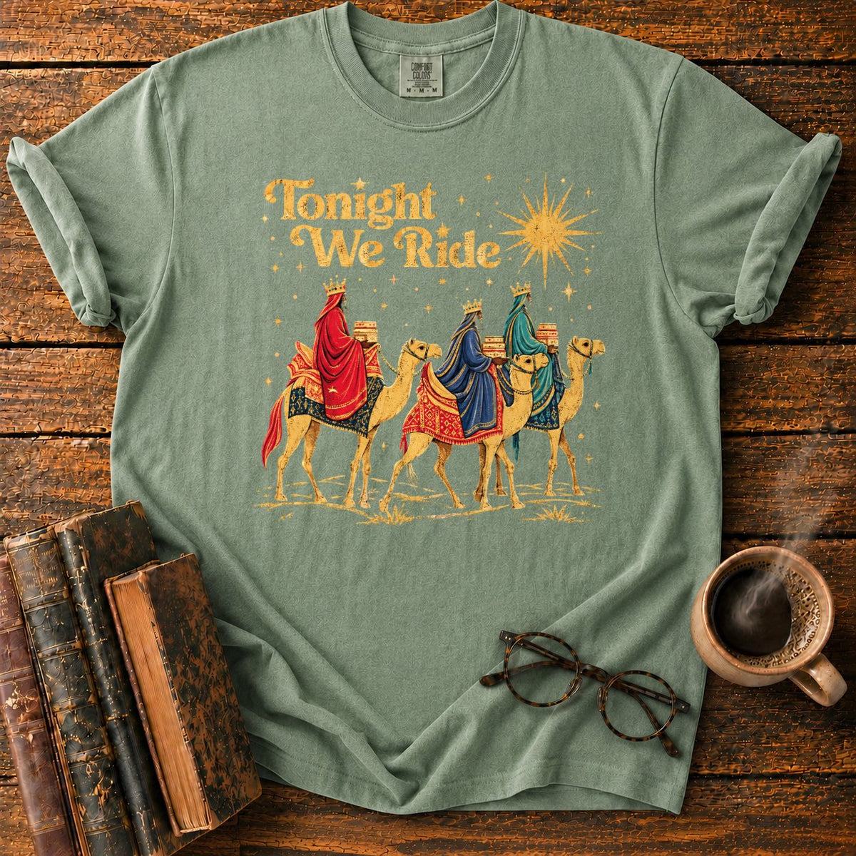Tonight We Ride Vintage Camel Riders T-Shirt in Moss – BooksThreads