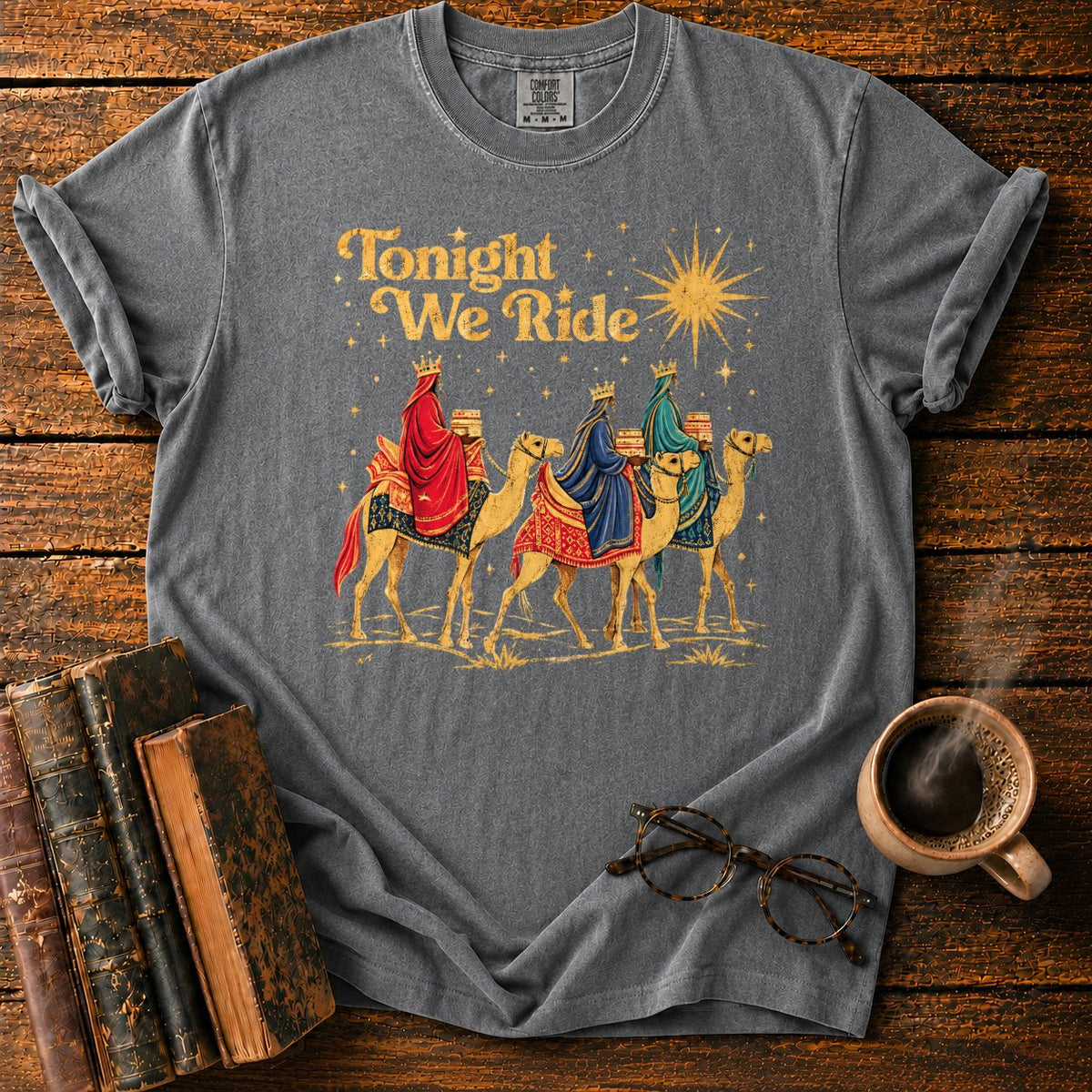 Tonight We Ride Vintage Camel Riders T-Shirt in Pepper – BooksThreads