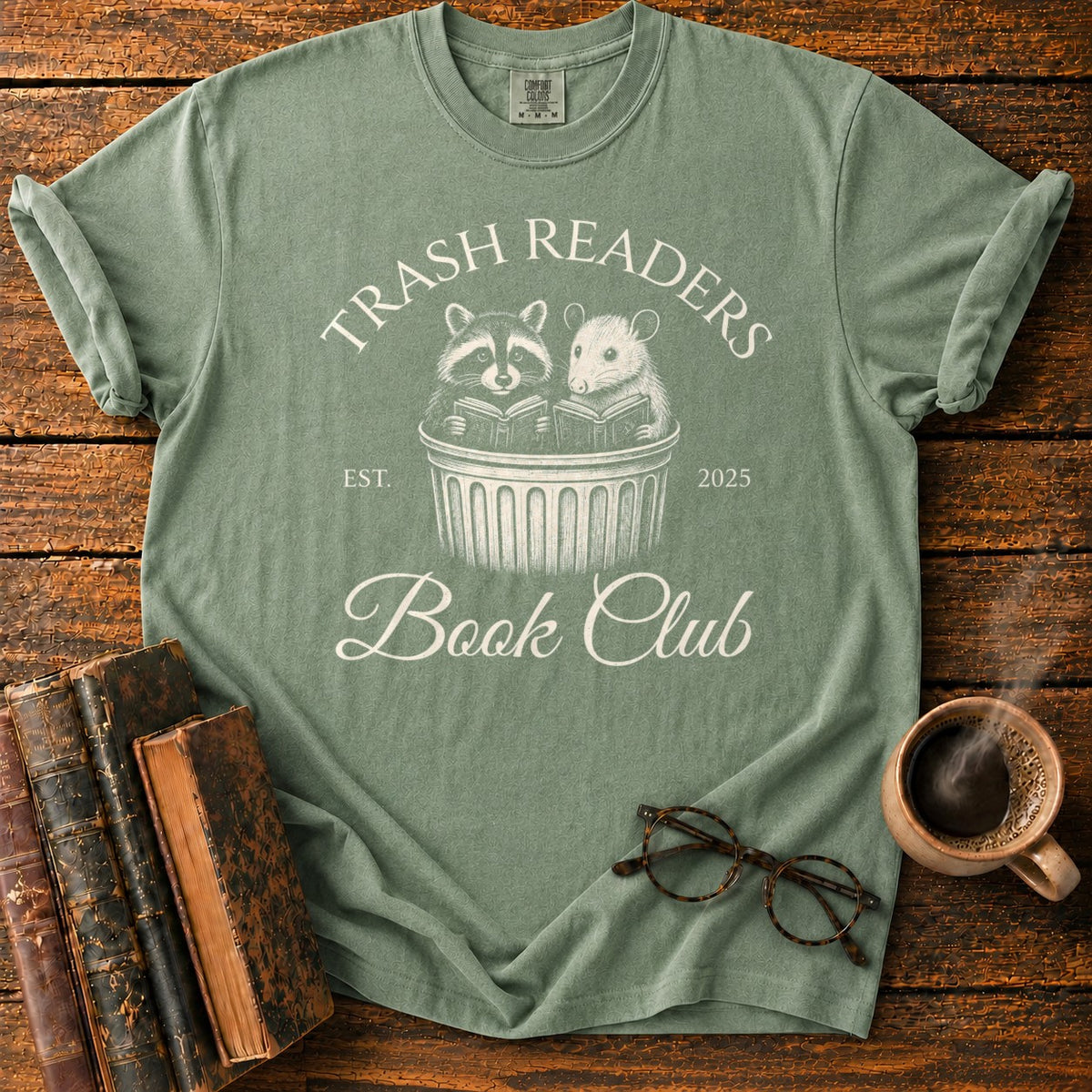 Trash Readers Book Club T-Shirt in Moss – BooksThreads