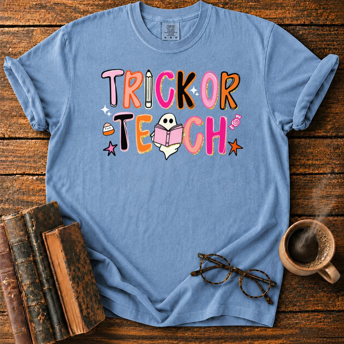 Trick Or Teach T-Shirt in Blue Jean – BooksThreads